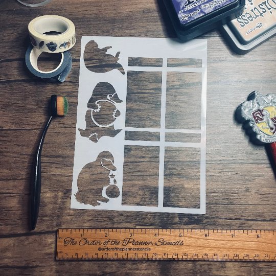 Shiny Beast Layout Stencil /Inking cover  Planner/Bullet Journal/Art Journal/Inking Stencil