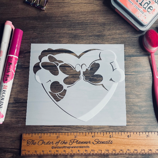 Kissing Mice Stencil Planner/Bullet Journal/Art Journal/Inking Stencil/ bujo planner craft stencil inking card making
