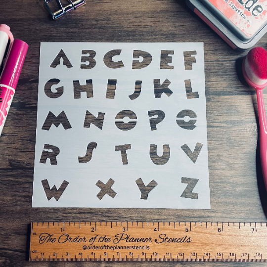 Mouse Font Upper Case Stencil Planner/Bullet Journal/Art Journal/Inking Stencil/ bujo planner craft stencil inking card making