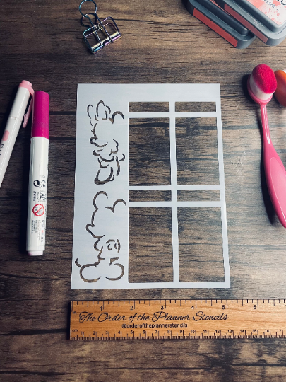 Line Mice Layout  stencil  Planner/Bullet Journal/Art Journal/Inking Stencil