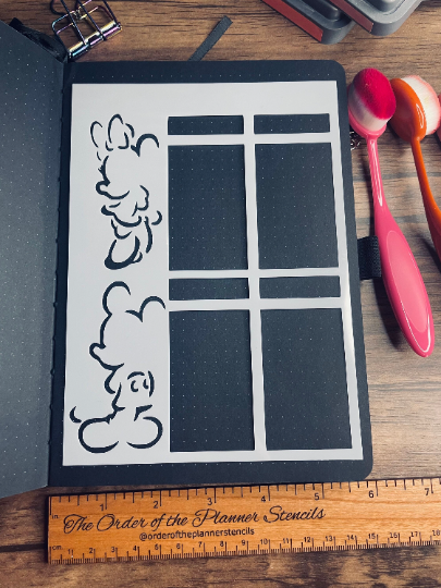 Line Mice Layout  stencil  Planner/Bullet Journal/Art Journal/Inking Stencil