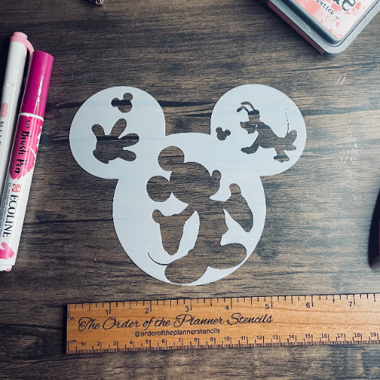 Mouse Silhouettes Stencil Planner/Bullet Journal/Art Journal/Inking Stencil/ bujo planner craft stencil inking card making
