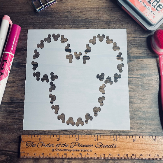 Mouse Wreath Stencil Planner/Bullet Journal/Art Journal/Inking Stencil/ bujo planner craft stencil inking card making