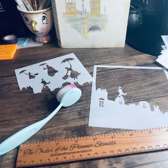 Mary City 2 Piece Stencil /Inking cover  Planner/Bullet Journal/Art Journal/Inking Stencil