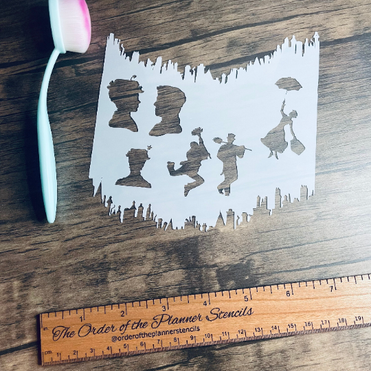 Mary Rooftop Stencil /Inking cover  Planner/Bullet Journal/Art Journal/Inking Stencil