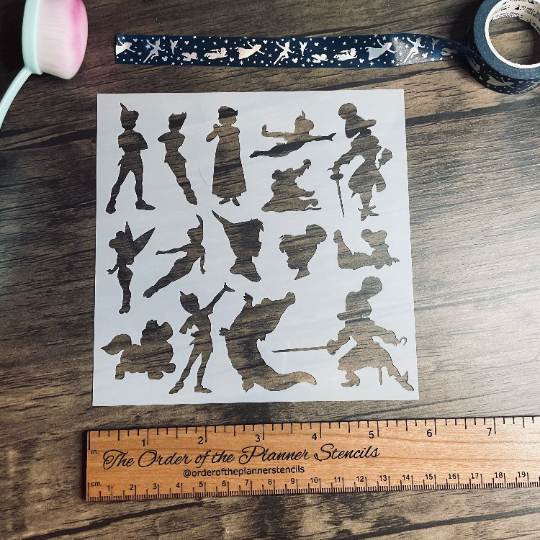 Pan Figures Stencil /Inking cover  Planner/Bullet Journal/Art Journal/Inking Stencil