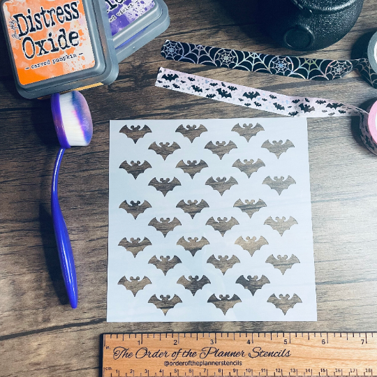 Mouse Bat Pattern Stencil /Inking cover  Planner/Bullet Journal/Art Journal/Inking Stencil