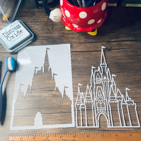 Magical Line Castle 2 Piece Stencil Planner/Bullet Journal/Art Journal/Inking Stencil/ bujo planner craft stencil inking card making