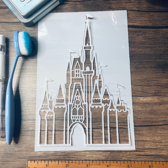 Magical Line Castle 2 Piece Stencil Planner/Bullet Journal/Art Journal/Inking Stencil/ bujo planner craft stencil inking card making