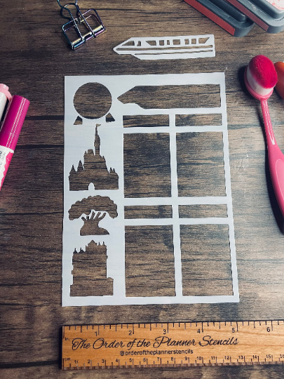 Magical World Icons Layout stencil  Planner/Bullet Journal/Art Journal/Inking Stencil