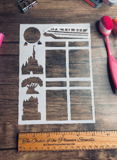 Magical World Icons Layout stencil  Planner/Bullet Journal/Art Journal/Inking Stencil