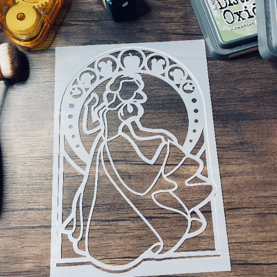 Fairest Princess Stained Glass 2pc Stencil Planner/Bullet Journal/Art Journal/Inking Stencil/ bujo planner craft stencil inking card making