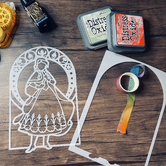 Snowman Princess Stained Glass 2pc Stencil Planner/Bullet Journal/Art Journal/Inking Stencil/ bujo planner craft stencil inking card making