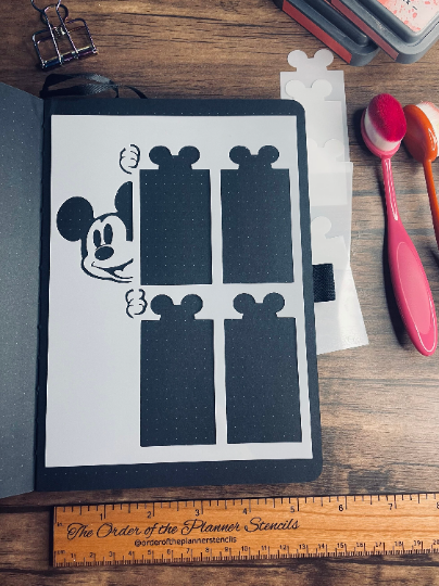 Peeking Mouse Layout stencil  Planner/Bullet Journal/Art Journal/Inking Stencil