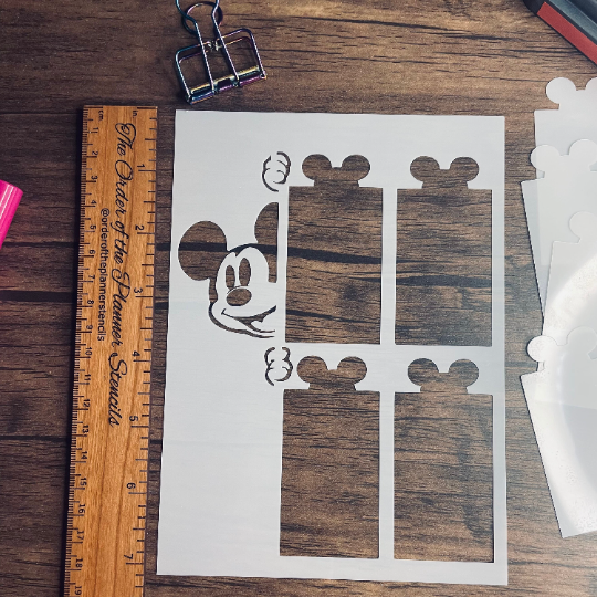Peeking Mouse Layout stencil  Planner/Bullet Journal/Art Journal/Inking Stencil