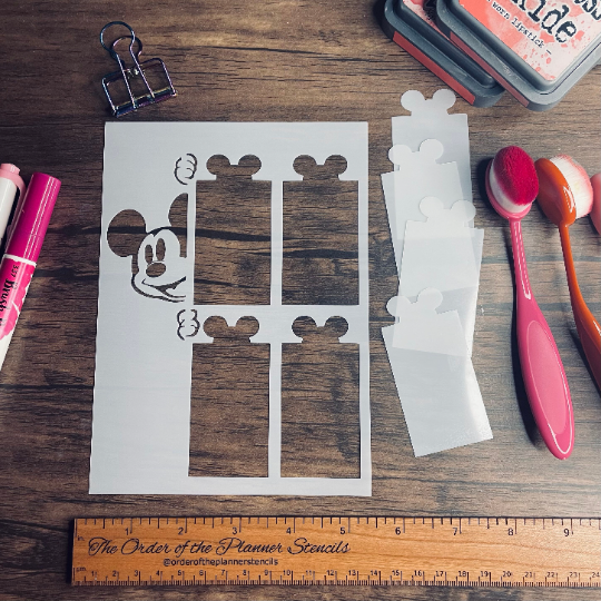 Peeking Mouse Layout stencil  Planner/Bullet Journal/Art Journal/Inking Stencil