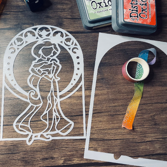 Tiger Princess Stained Glass 2pc Stencil Planner/Bullet Journal/Art Journal/Inking Stencil/ bujo planner craft stencil inking card making