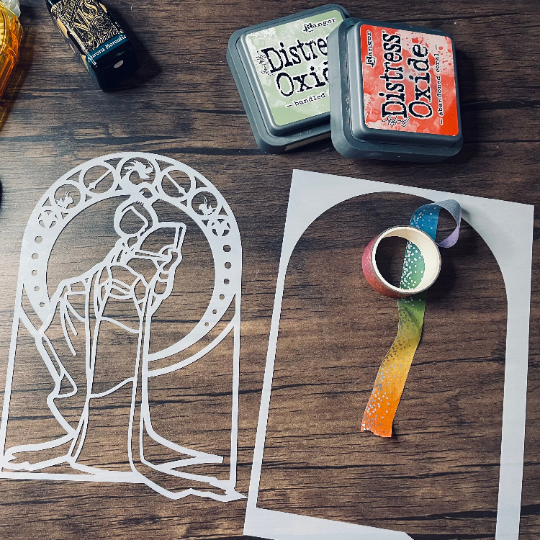 Warrior Princess Stained Glass 2pc Stencil Planner/Bullet Journal/Art Journal/Inking Stencil/ bujo planner craft stencil inking card making