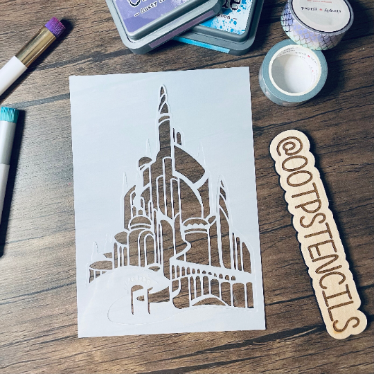 TLM Castle 2 Piece Stencil Planner/Bullet Journal/Art Journal/Inking Stencil/ bujo planner craft stencil inking card making