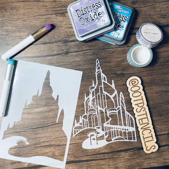 TLM Castle 2 Piece Stencil Planner/Bullet Journal/Art Journal/Inking Stencil/ bujo planner craft stencil inking card making