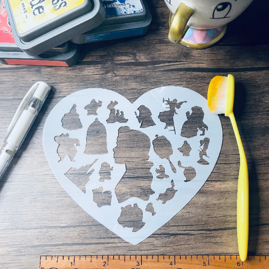 B&B Heart Stencil Planner/Bullet Journal/Art Journal/Inking Stencil/ bujo planner craft stencil inking card making