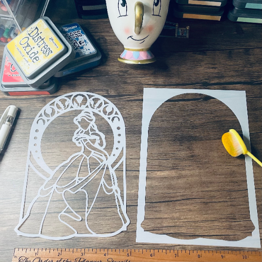 Bookish Princess 2 Piece Stencil Planner/Bullet Journal/Art Journal/Inking Stencil/ bujo planner craft stencil inking card making