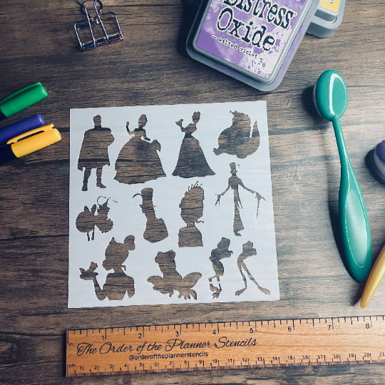 PF Characters Stencil Planner/Bullet Journal/Art Journal/Inking Stencil/ bujo planner craft stencil inking card making