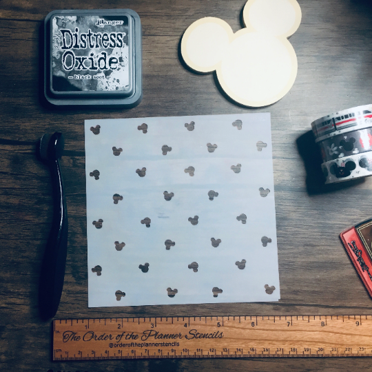 Mouse Confetti Stencil /Inking cover  Planner/Bullet Journal/Art Journal/Inking Stencil