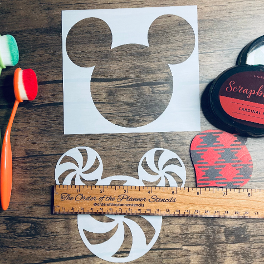 PeppermintMouse 2 Piece Stencil /Inking cover  Planner/Bullet Journal/Art Journal/Inking Stencil