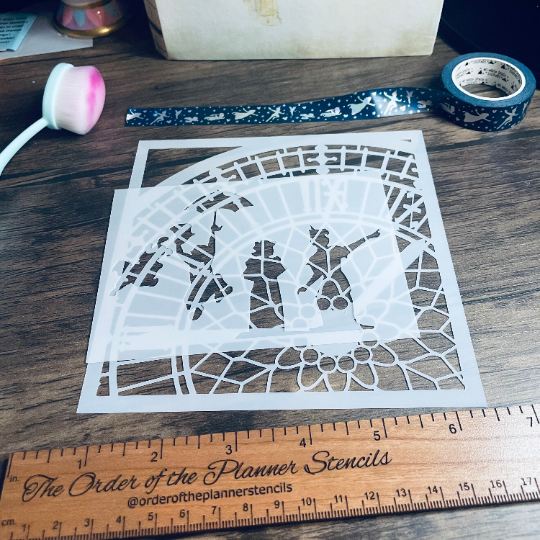 Quarter Clock 2 piece Stencil /Inking cover  Planner/Bullet Journal/Art Journal/Inking Stencil
