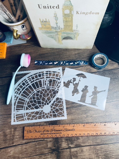 Quarter Clock 2 piece Stencil /Inking cover  Planner/Bullet Journal/Art Journal/Inking Stencil
