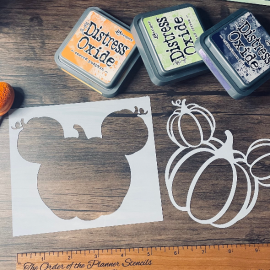Pumpkin Mouse 2 Piece Stencil Planner/Bullet Journal/Art Journal/Inking Stencil/ bujo planner craft stencil inking card making