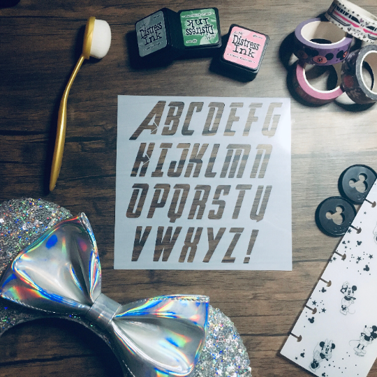 Assembled Upper Case Stencil /Inking cover  Planner/Bullet Journal/Art Journal/Inking Stencil