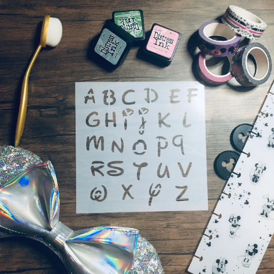 D Magic Font Lower Case Stencil /Inking cover  Planner/Bullet Journal/Art Journal/Inking Stencil