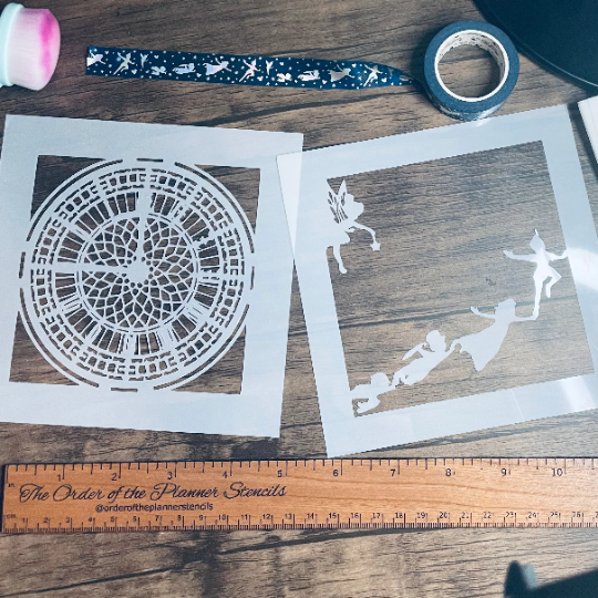 Clock & Flight Overlay Stencils (Purchase separately or together!) /Inking cover  Planner/Bullet Journal/Art Journal/Inking Stencil