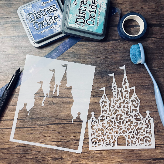 Midnight Princess Castle Stencil Planner/Bullet Journal/Art Journal/Inking Stencil/ bujo planner craft stencil inking card making