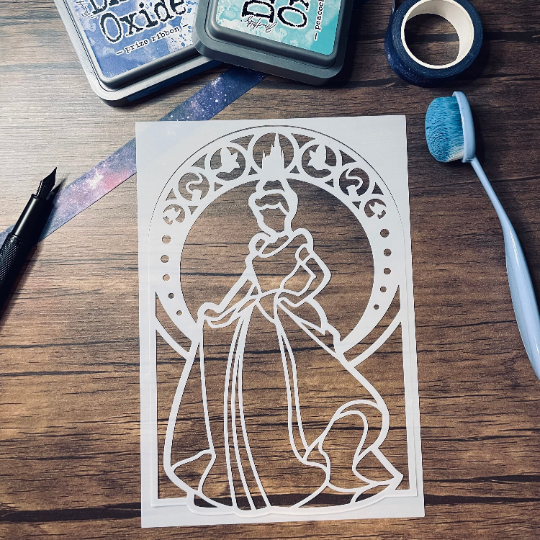 Midnight Princess 2 Piece Stencil Planner/Bullet Journal/Art Journal/Inking Stencil/ bujo planner craft stencil inking card making