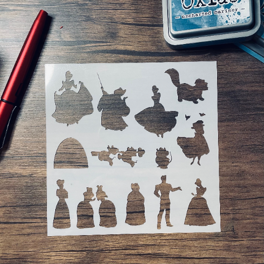 Midnight Princess Characters Stencil Planner/Bullet Journal/Art Journal/Inking Stencil/ bujo planner craft stencil inking card making