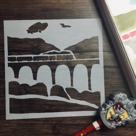 Train Ride Stencil /Inking cover  Planner/Bullet Journal/Art Journal/Inking Stencil