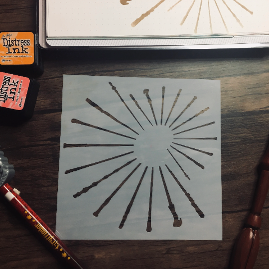 Wand Spiral Stencil /Inking cover  Planner/Bullet Journal/Art Journal/Inking Stencil