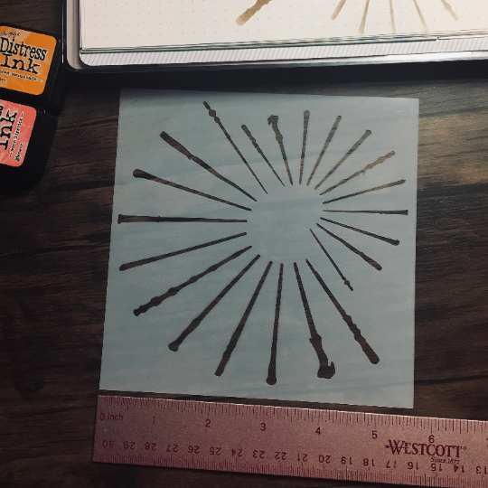 Wand Spiral Stencil /Inking cover  Planner/Bullet Journal/Art Journal/Inking Stencil