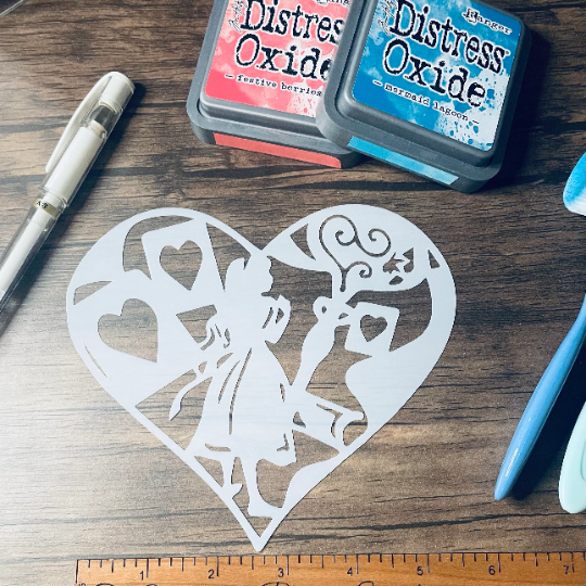 Alice Heart Stencil Planner/Bullet Journal/Art Journal/Inking Stencil/ bujo planner craft stencil inking card making