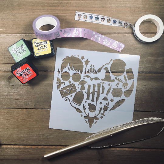 Wizard Love Stencil /Inking cover  Planner/Bullet Journal/Art Journal/Inking Stencil