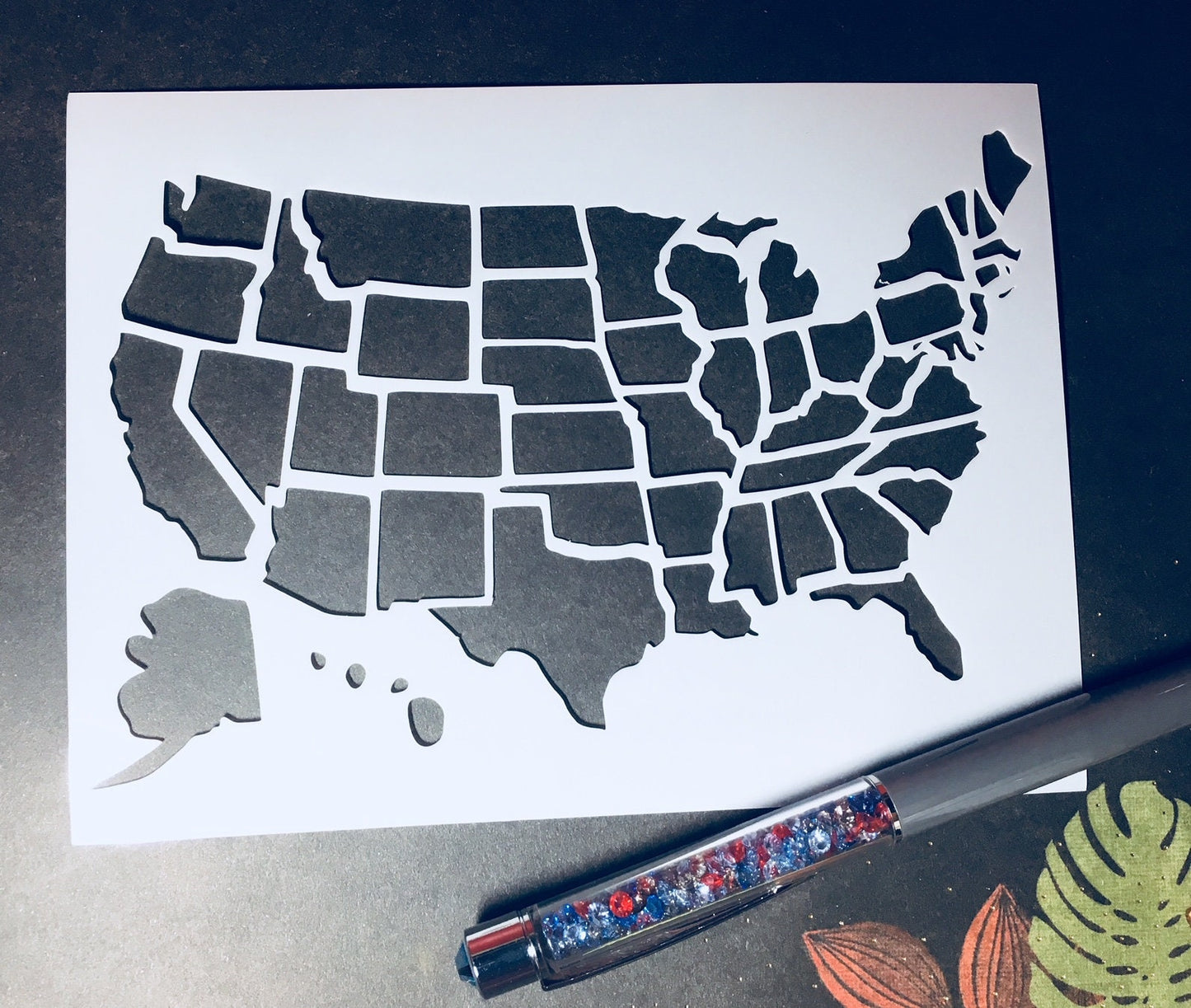 USA Map Stencil