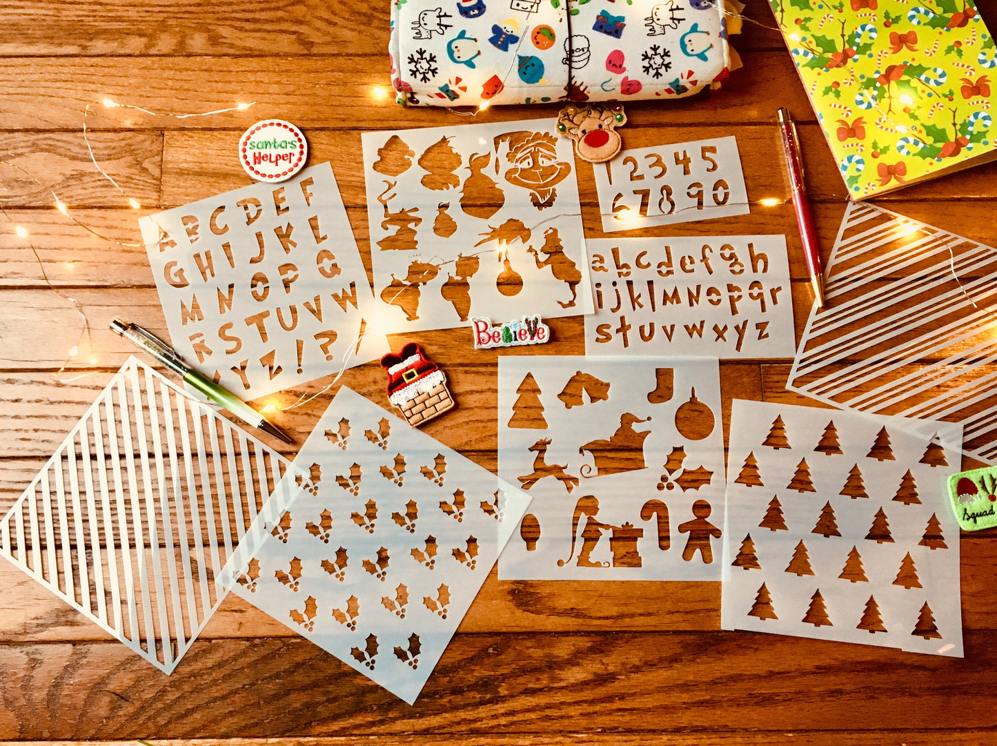 Christmas Classics Stencil-Planner Stencil, Art Journal Stencil, Cookie Stencil