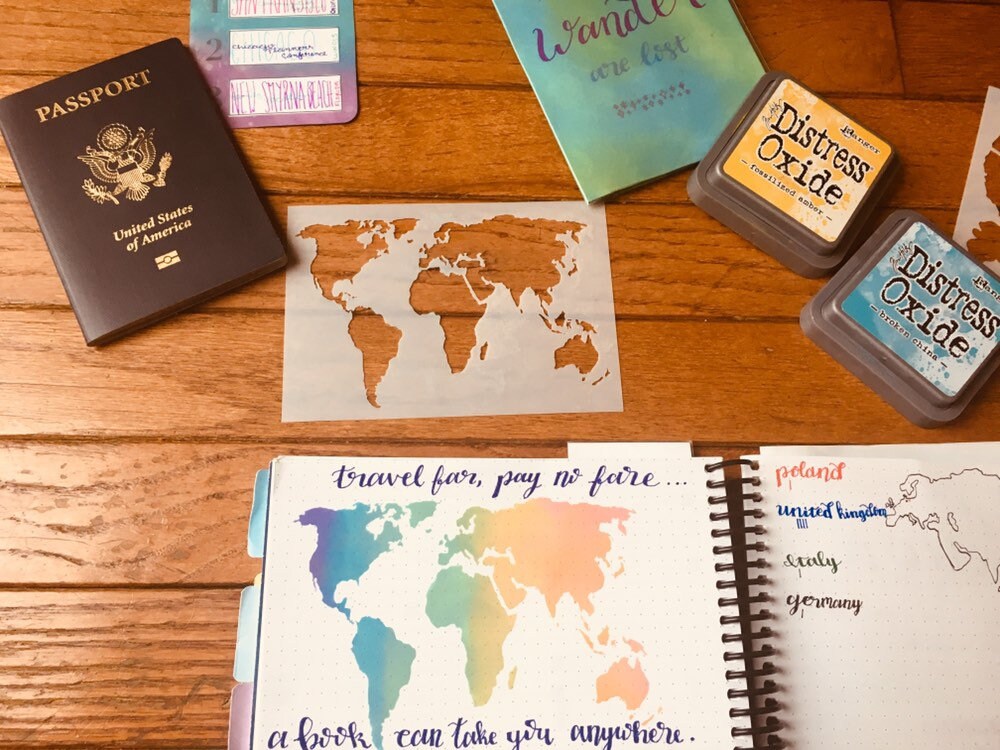 World Map Stencil-map  stencil, planner stencil, travel