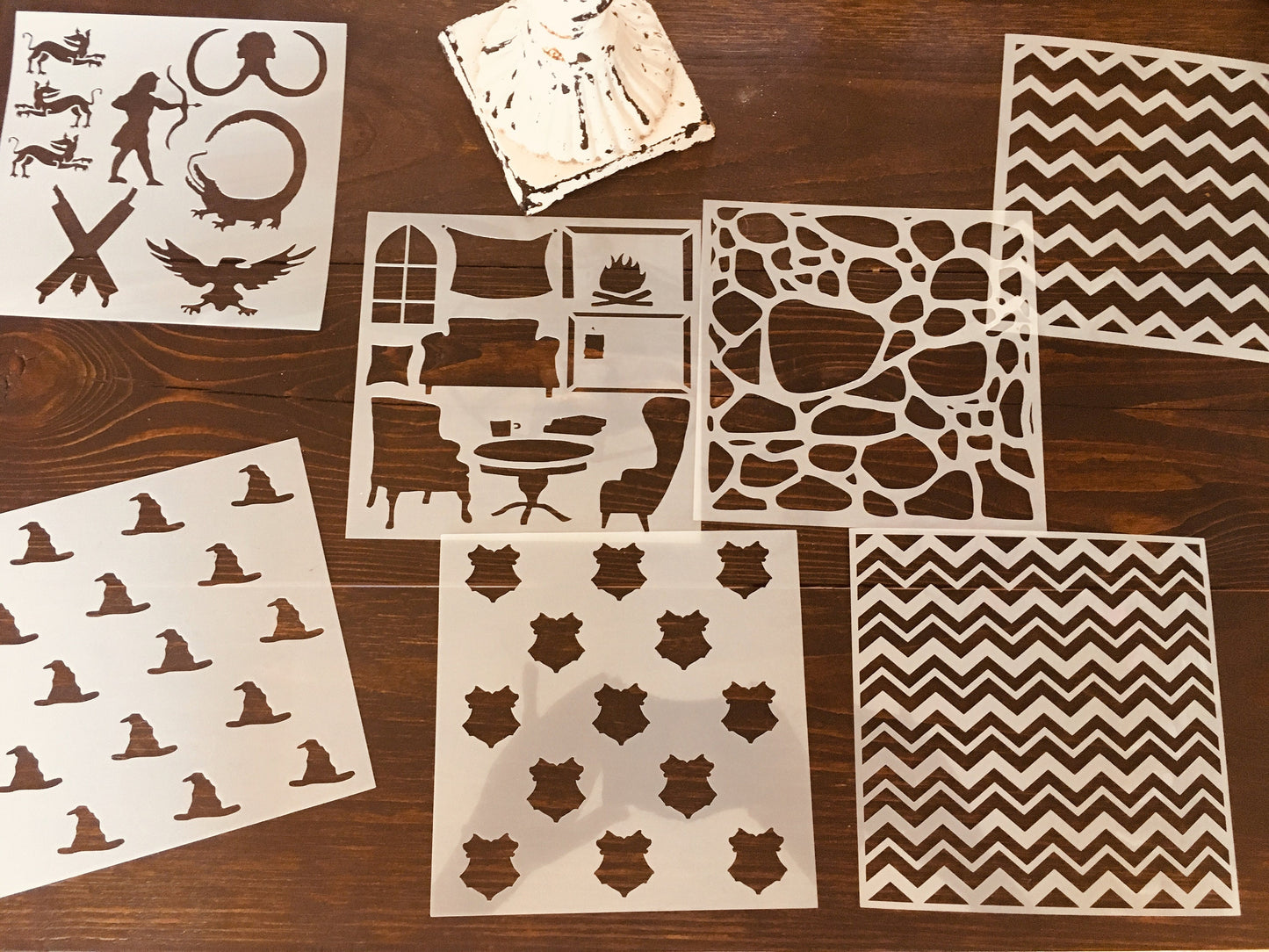Double Zig Zags Stencil-Journaling Basics-planner stencil, cookie Stencil  (in 2 sizes!) Distress Inking pattern, Dragon Scales, Dragon egg
