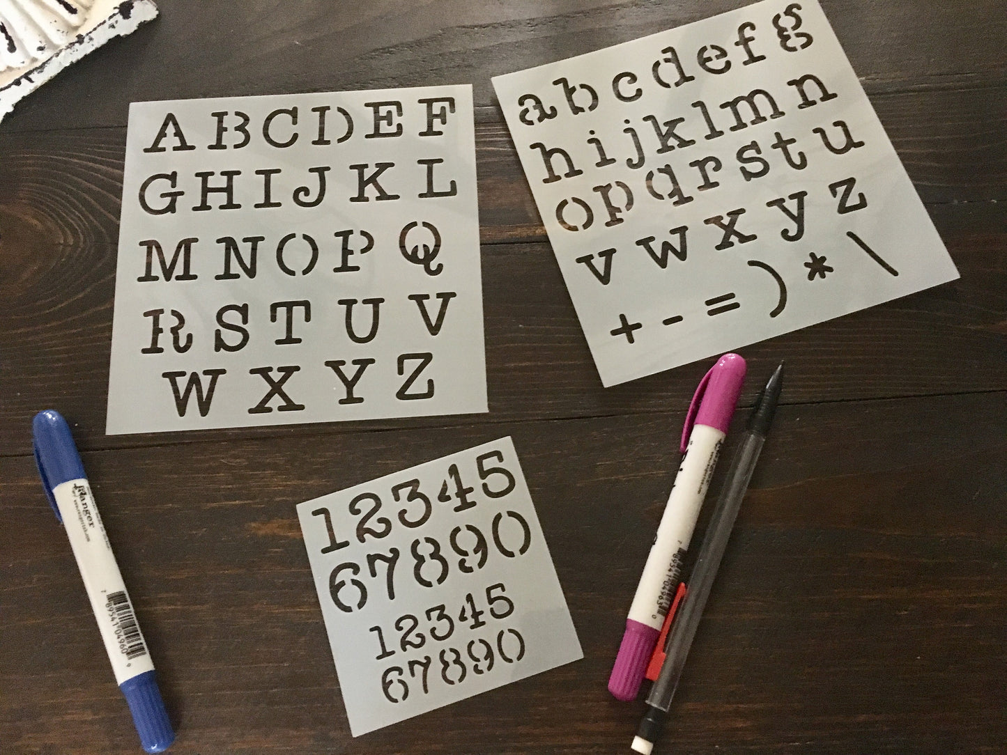 Typewriter Font Numbers Stencil