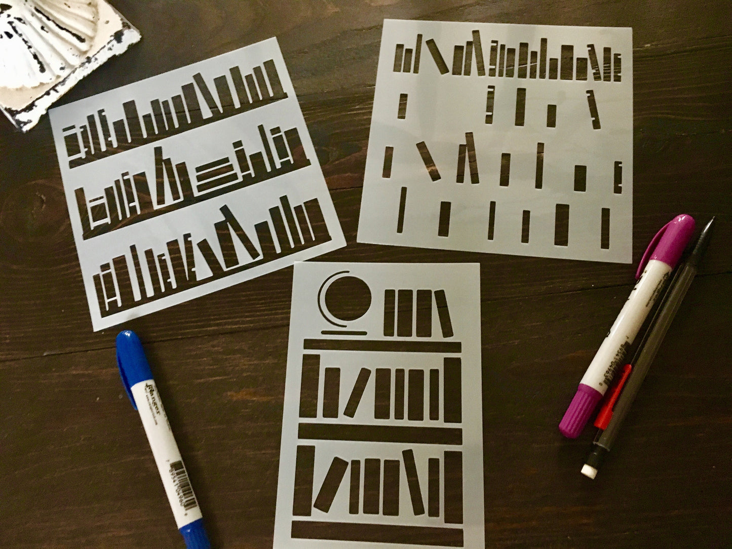 Bookcase Stencil-Art Journal, Planner Stencil