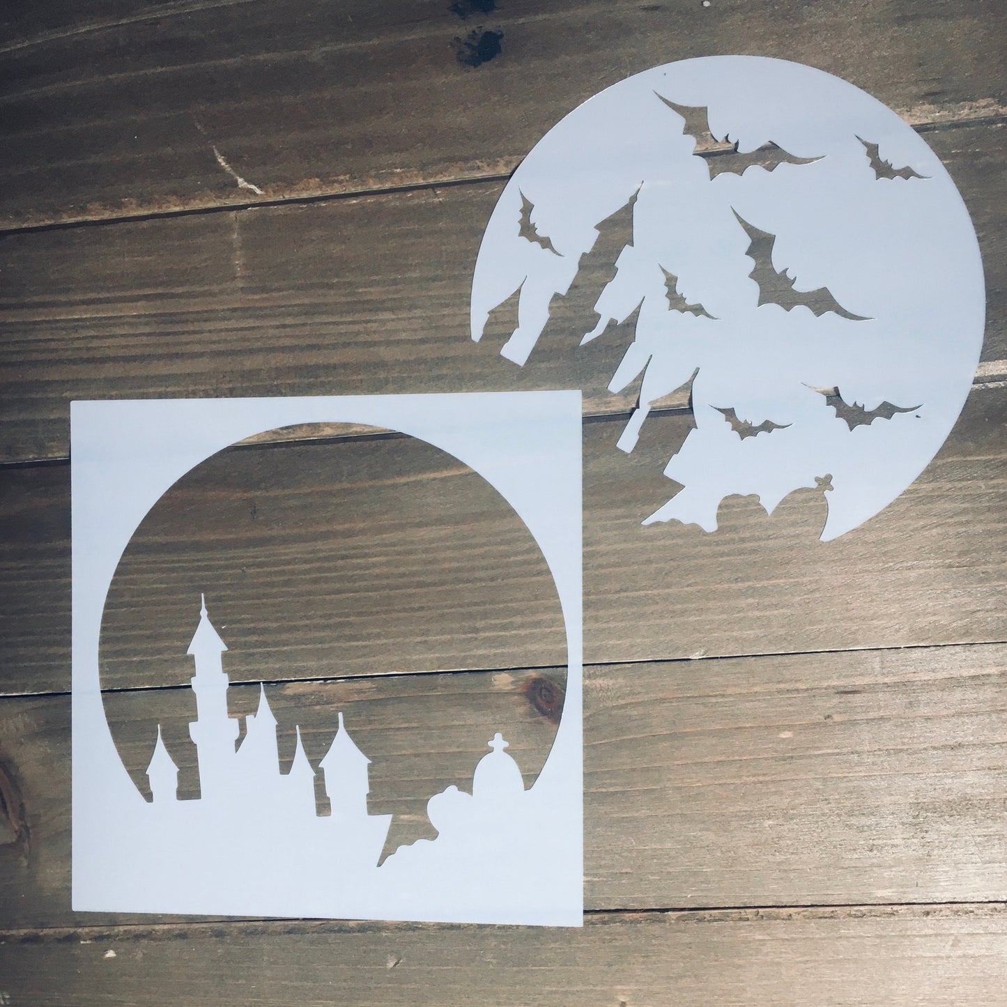 Two Piece Spooky Graveyard Stencil  Planner/Bullet Journal/Art Journal/Inking Stencil